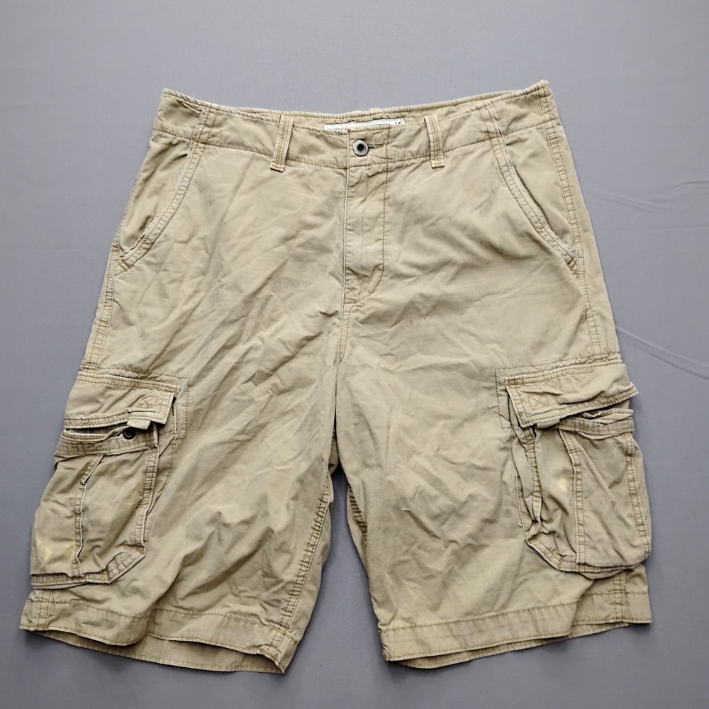 American Eagle Outfitters Mens Khaki Ripstop Cargo Shorts Size 36 Tan